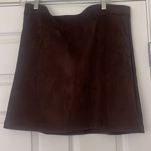 Loft dark brown suede skirt
